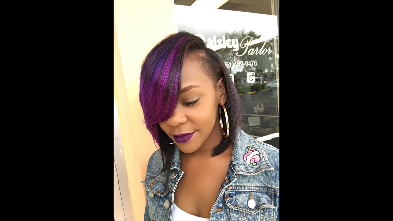 How to do a quick weave bob with a deep side part