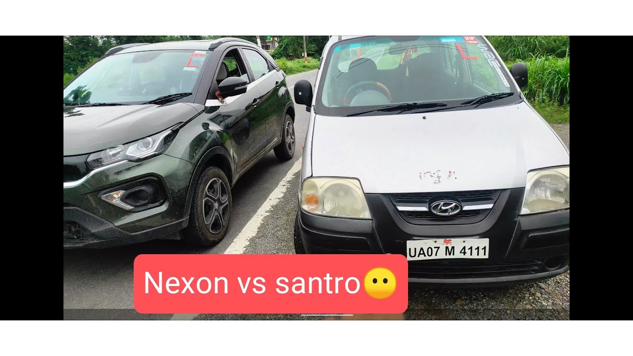 Nexon vs Santro drag race 💪 || kaun hai asli ghoda