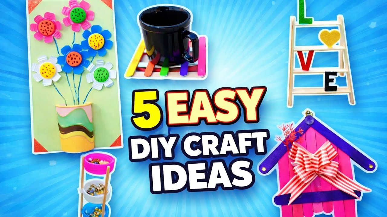 5 Easy DIY Crafts | Ice Cream Stick se Amazing Home Decor | Low Budget DIY