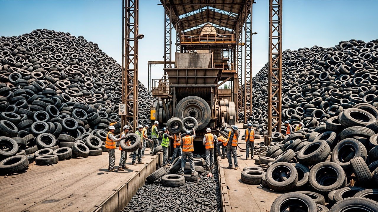 Inside Tire Factory | The Billion-Dollar Process of Making NEW Tires from OLD Ones