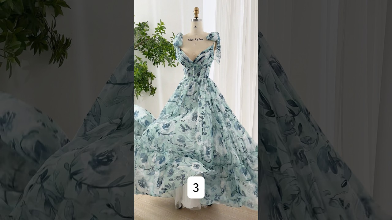 1,2,3,4? Pick your favorite floral long dress #dress #gown #fashion #prom #promdress #hautecouture