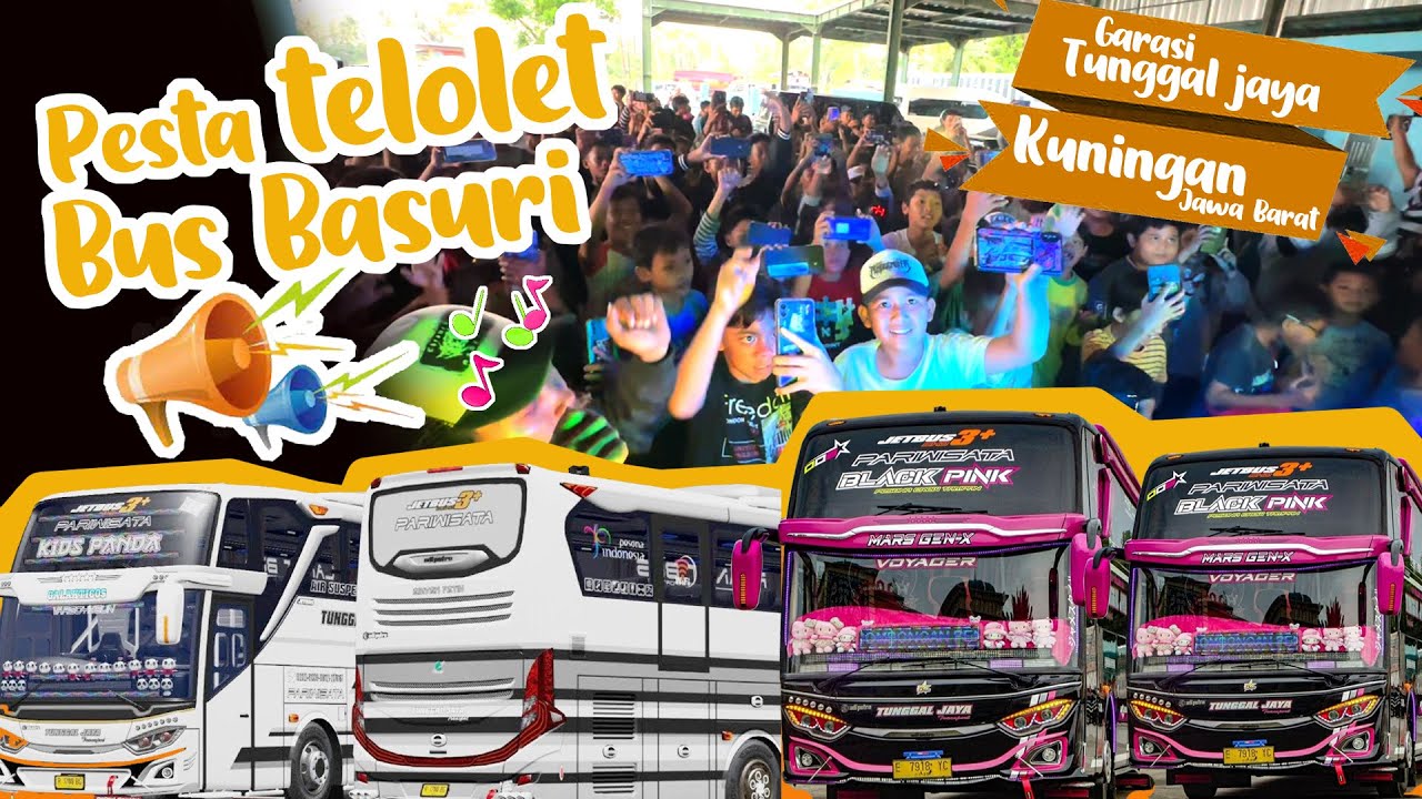 PESTA TELOLET BUS BASURI DI GARASI TUNGGAL JAYA KUNINGAN - ADA BIS KIDS PANDA, BLACKPINK, SATURN DLL