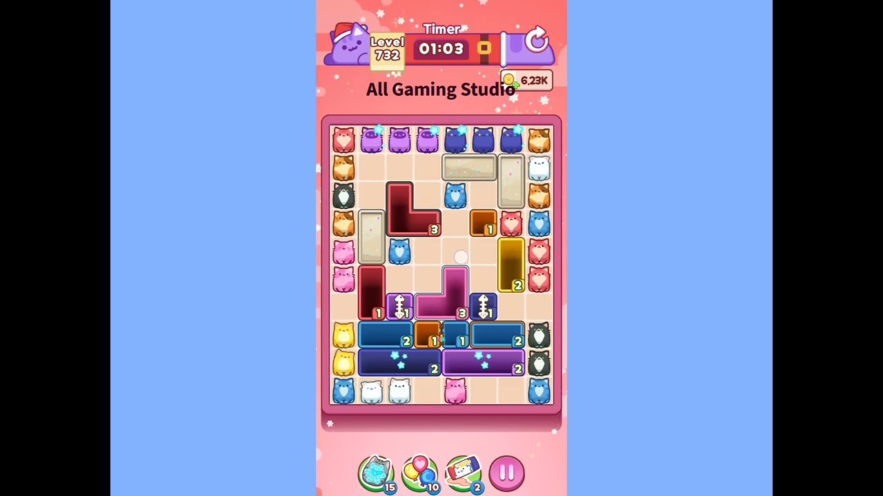 Drop the cat level 732 walkthrough solution gameplay 