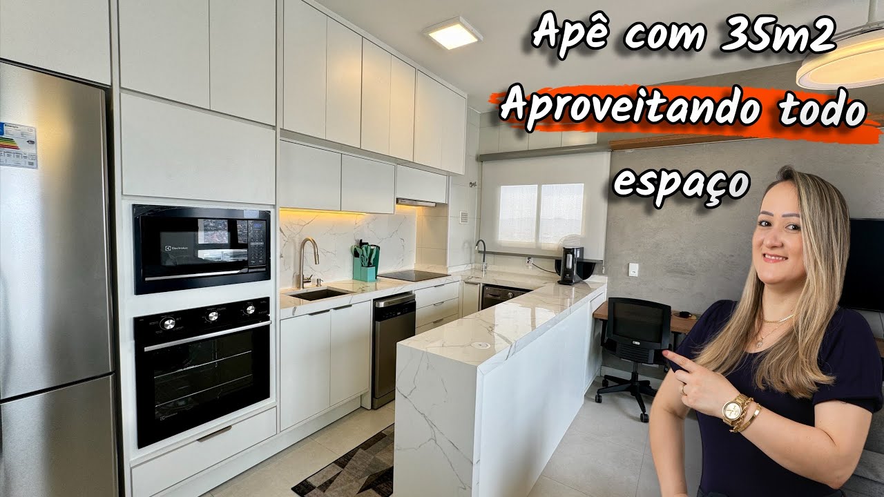 Prieto Móveis - Tour Apartamento Pequeno de 35m: Cozinha Planejada e Dormitório Planejado