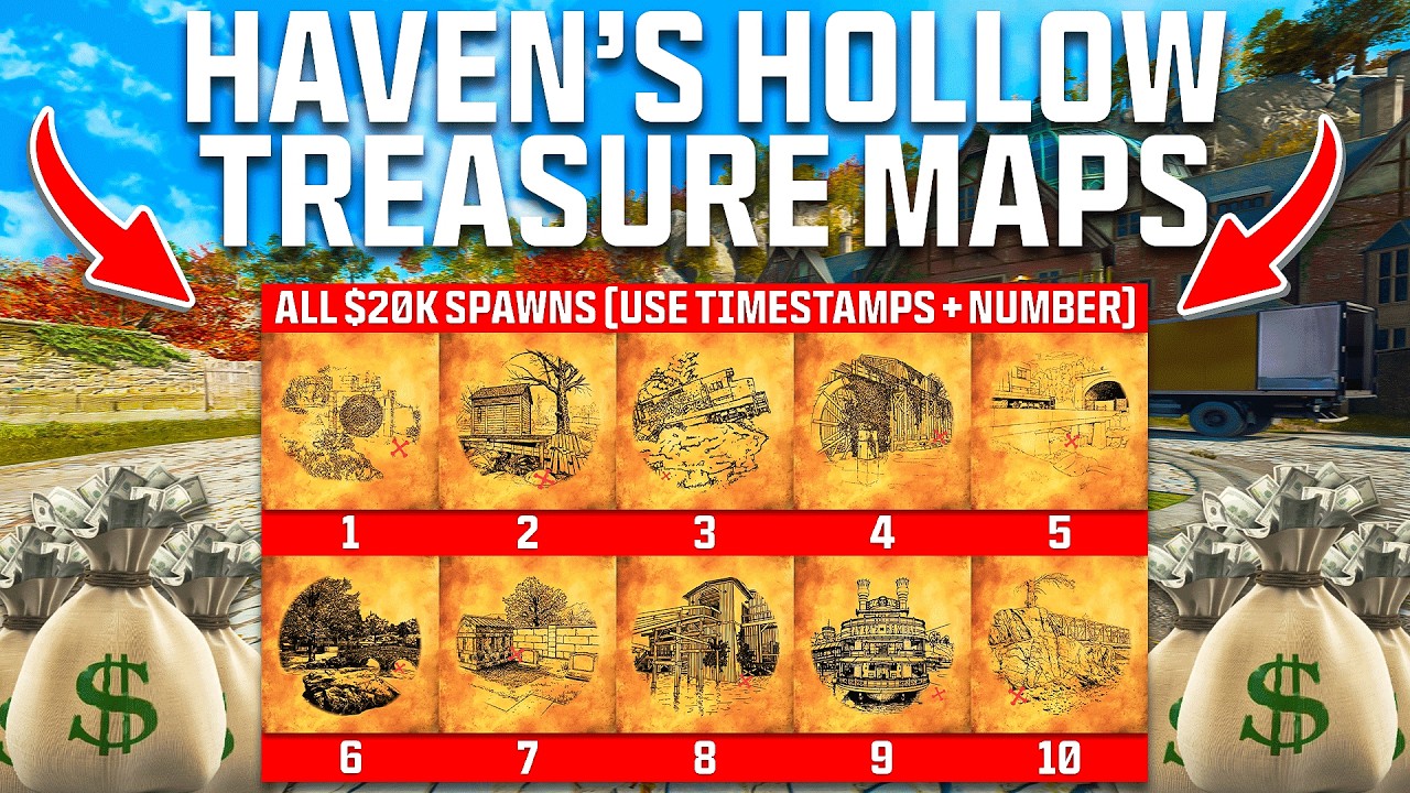 ALL TREASURE MAP LOCATIONS on HAVENS HALLOW | FREE $20k💰 (Warzone Guide)