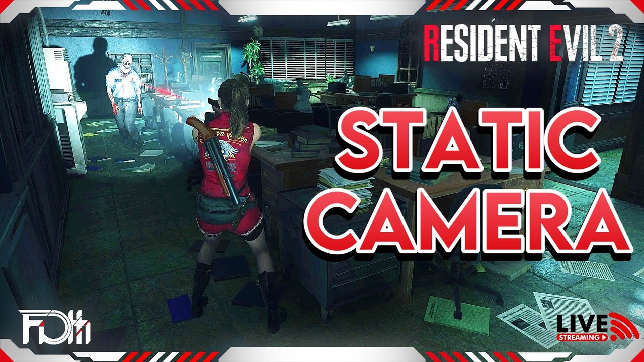 🔴 RE2 Remake w/ STATIC CAMERAS!