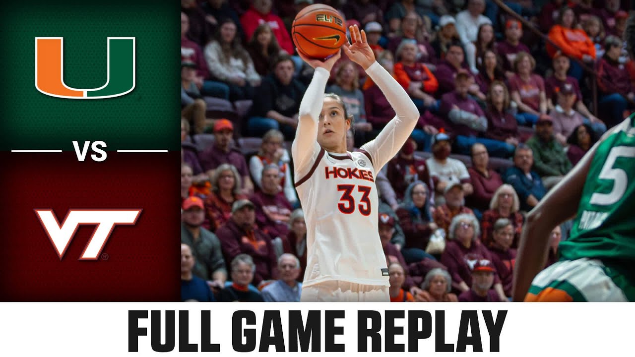 Miami vs. Virginia Tech Full Game Replay | 2023-24 ACC Women’s Basketball