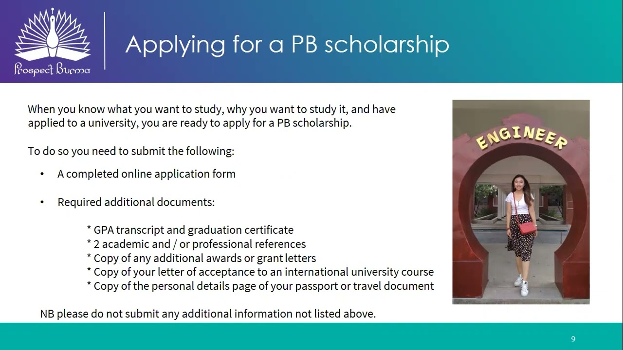 About Prospect Burma scholarship applications