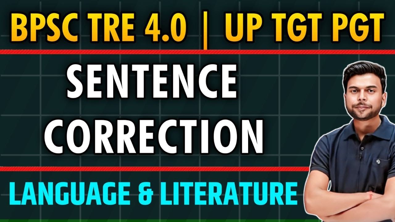 BPSC TRE 4.0 UP | TGT PGT ENGLISH CLASSES | SENTENCE CORRECTION | MCQ PRACTICE | BY BINOD SHARMA