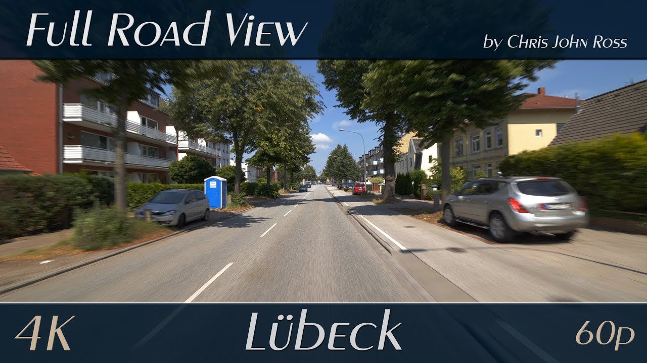 L&uuml;beck, Germany: St. J&uuml;rgen - Kronsforder Allee - 4K (UHD/2160p/60p) Autofahrt / Car Ride Video
