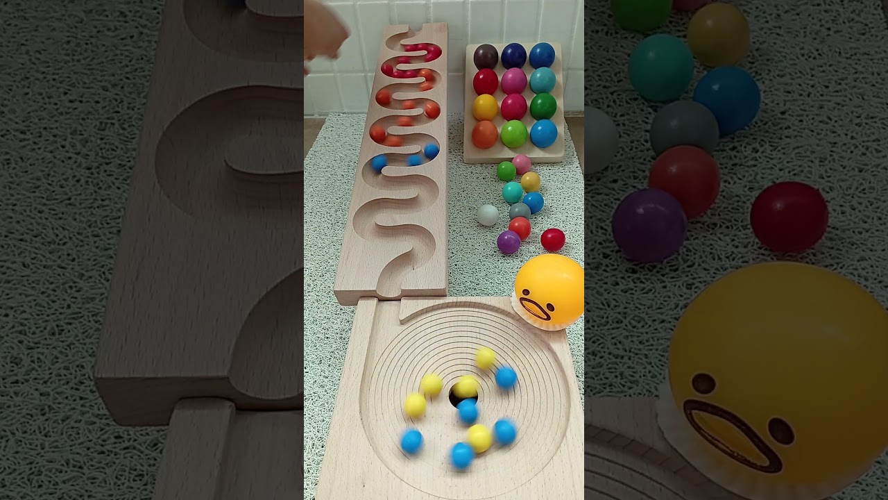 Marble Run ASMR ⭐ HABA Wooden Winding Course & Colored Wooden Marbles #viral