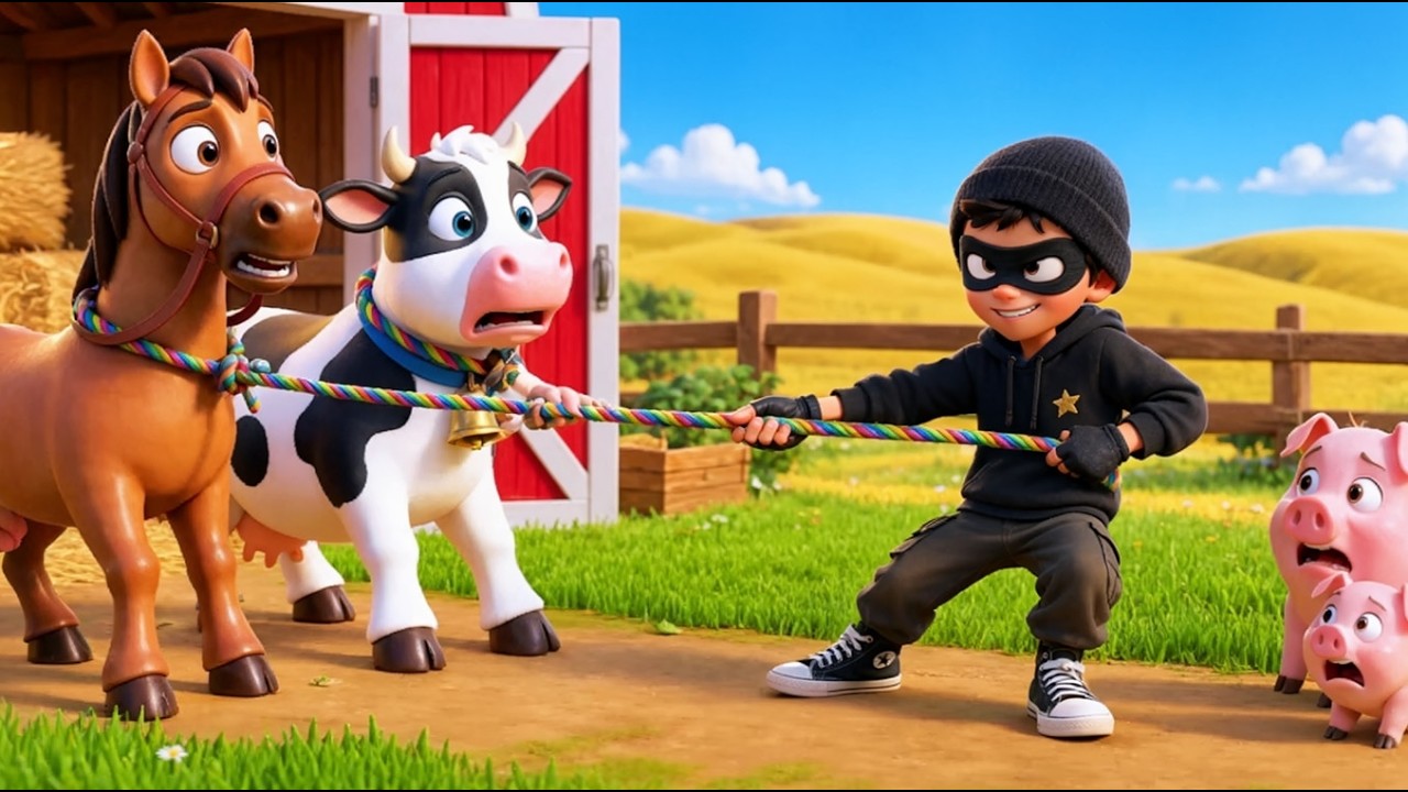 Emergency : Thief at OldMacdonald Farm! ALL Animals are Gone. Police Officers Save the Day 👮
