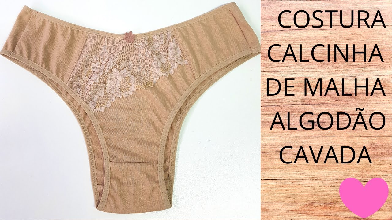 COSTURA DO MOLDE GRÁTIS!!! CALCINHA DE MALHA ALGODÃO