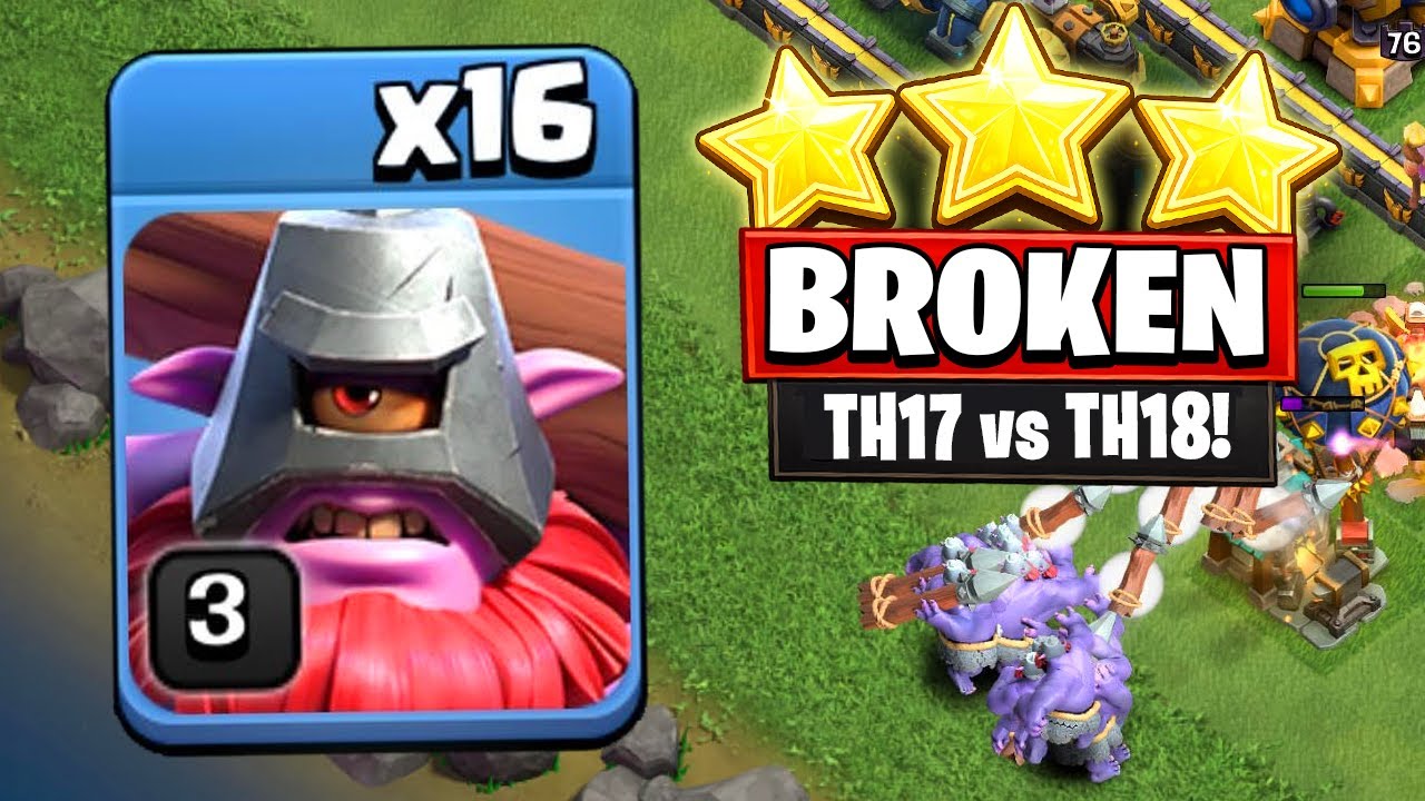 Mass Throwers Are BROKEN… TH17 Just 3 Starred a TH18! (Clash of Clans)
