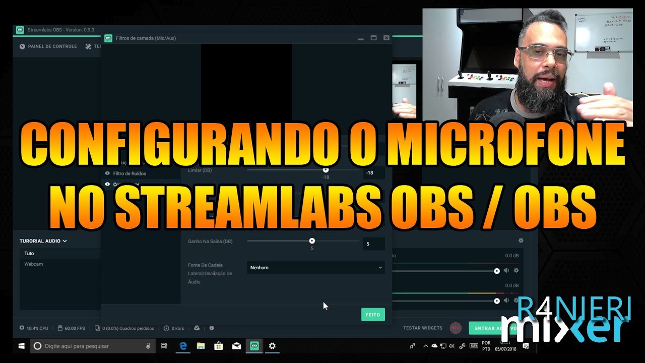Configurando o microfone no OBS / Streamlabs OBS