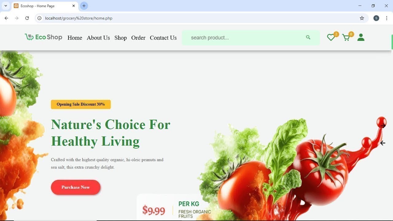 Part 12: User Profile, Contact Us & Product Search | Grocery E-Commerce Website