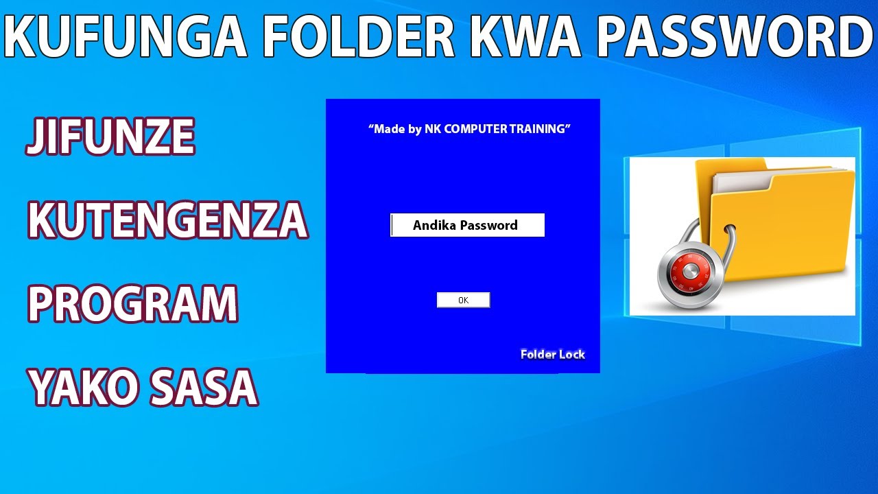 Kufunga Folder  kwa Password| kuhack file.bat | Kutengeneza software