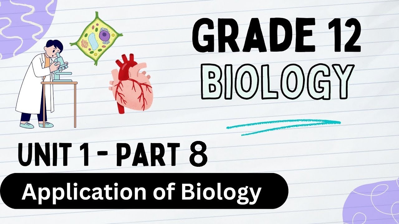 Grade 12 Biology unit 1- part 8 Application of Biology