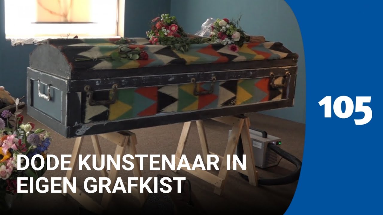 Overleden kunstenaar zelf in grafkist bij afscheidstentoonstelling | Haarlem105