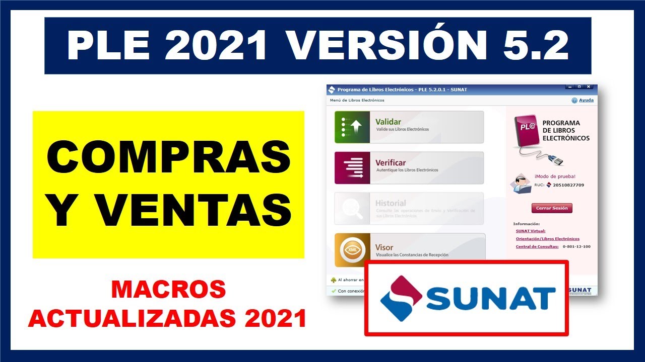 Libros electrónicos 2021 Sunat| Registro de compras y ventas electrónicos PLE 5.2