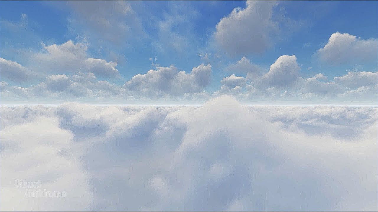Flying Above Clouds with Wind Blowing Sound - Cloud Ambience for Sleeping, Work, Study or Relaxing