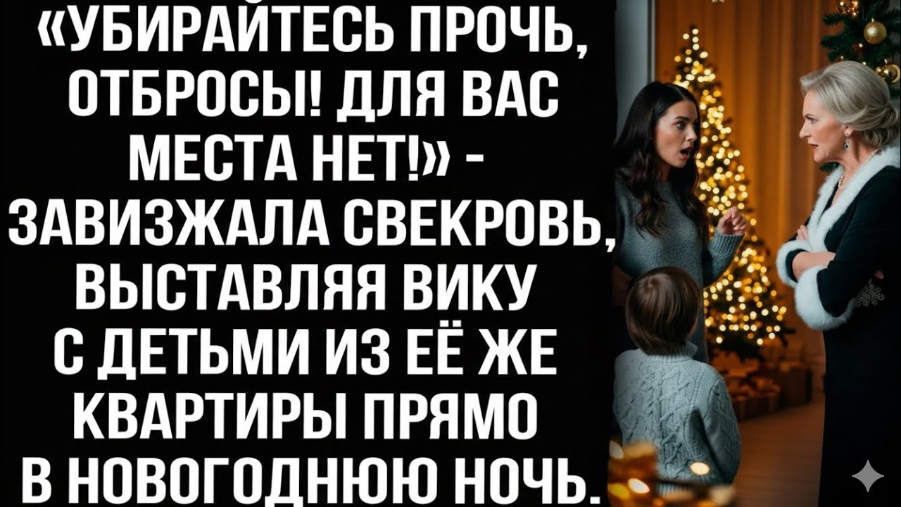 «УБИРАЙТЕСЬ, ОТБРОСЫ!» — ЗАВИЗЖАЛА СВЕКРОВЬ, ВЫГОНЯЯ ВИКУ С ДЕТЬМИ ИЗ ЕЁ КВАРТИРЫ В НОВОГОДНЮЮ НОЧЬ.
