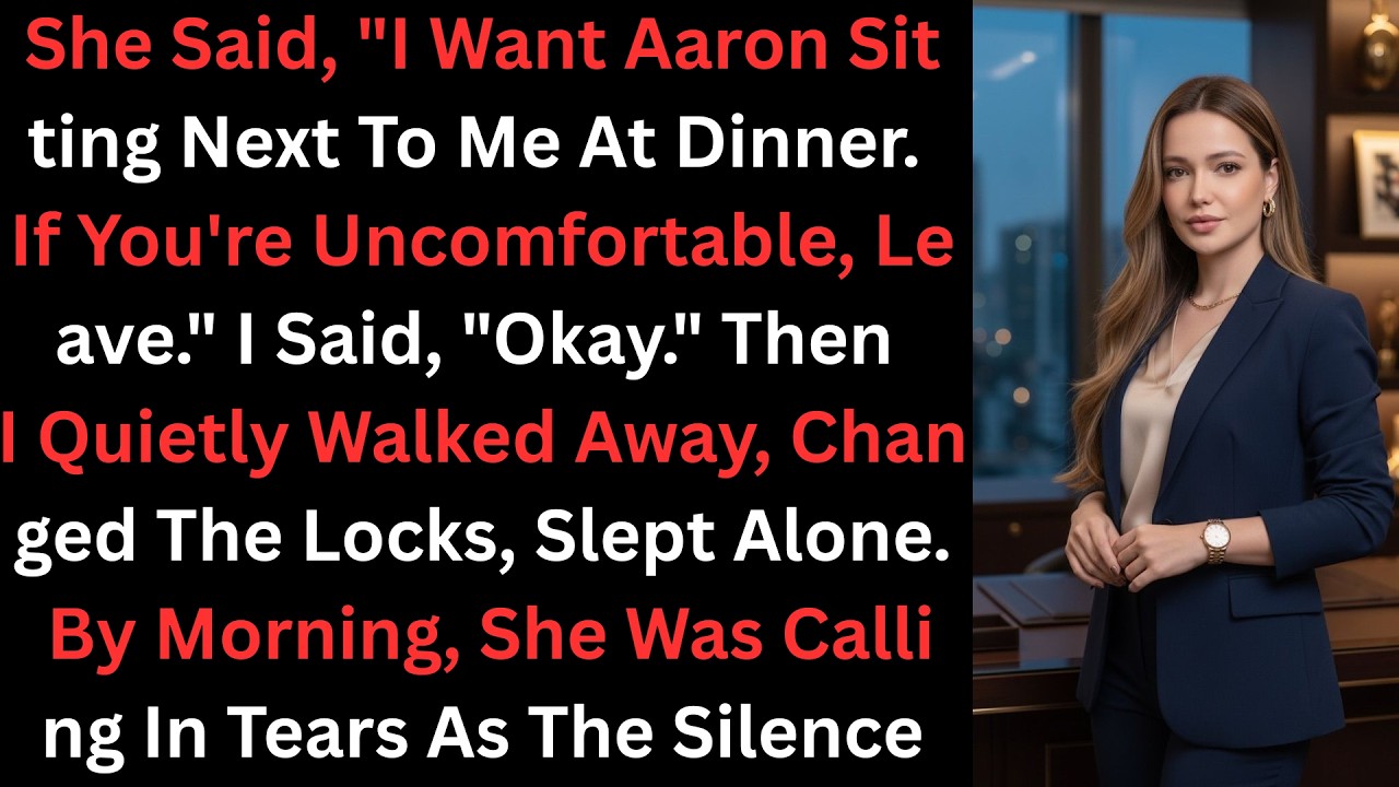 Sie sagte: „Aaron sitzt neben mir beim Dinner. Wenn dich das stört, geh einfach.