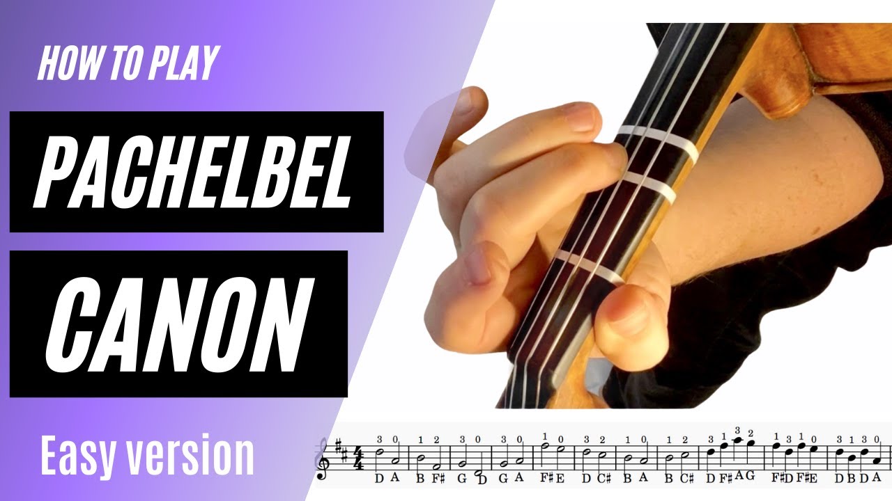 How to play PACHELBEL'S CANON in D on VIOLIN // Easy version for BEGINNERS // Play along TUTORIAL
