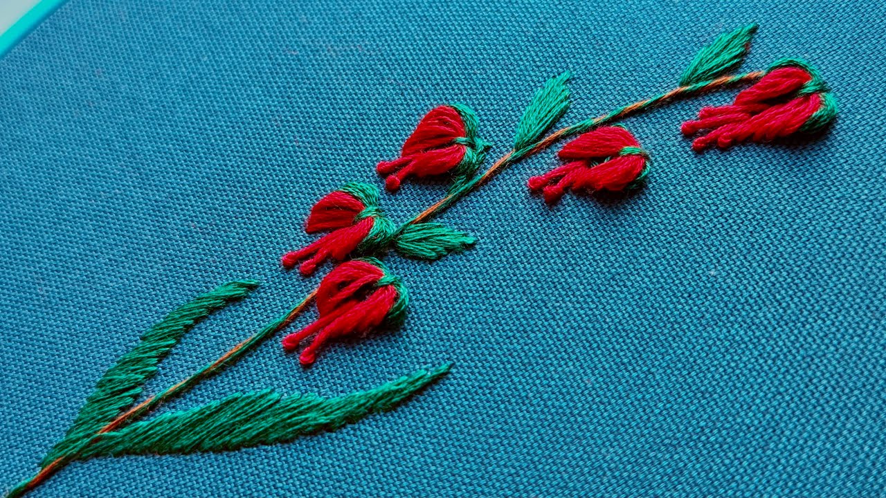 New Hand Embroidery Flower design  idea. Amazing Hand Embroidery Flower christmas decorationTrick