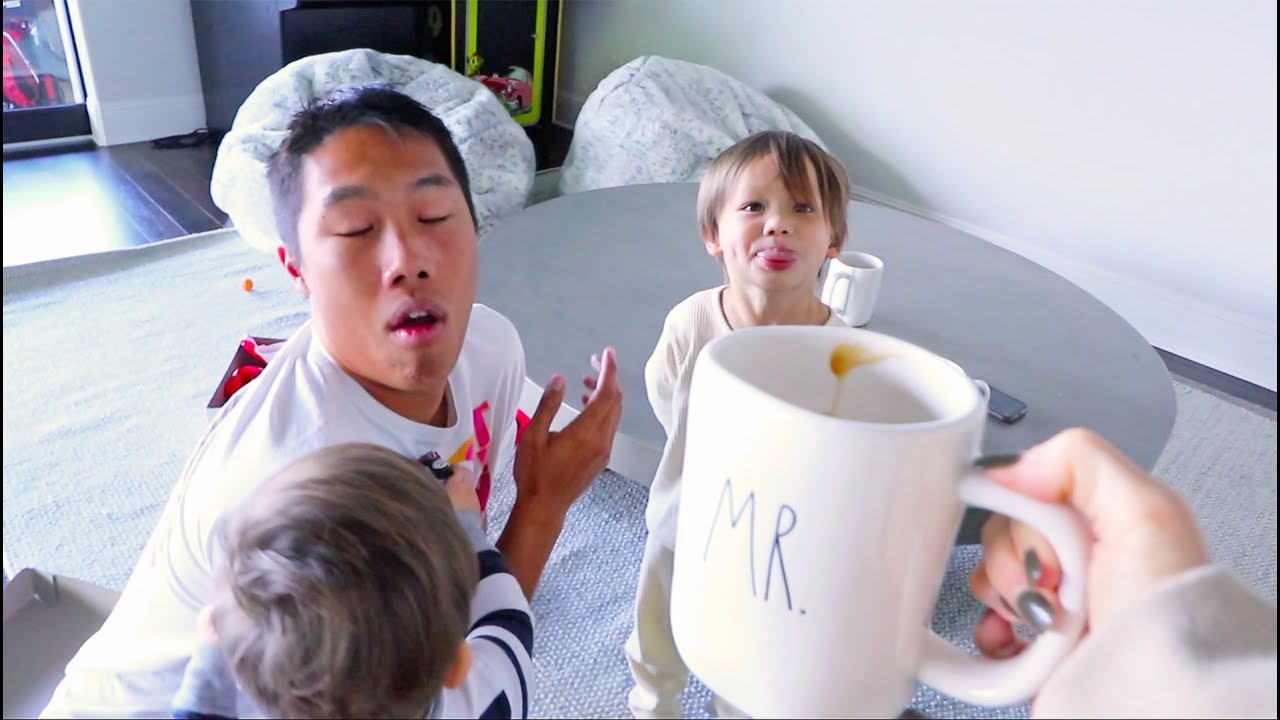 Toddler Tries To Whistle (Spits On Dad Instead)