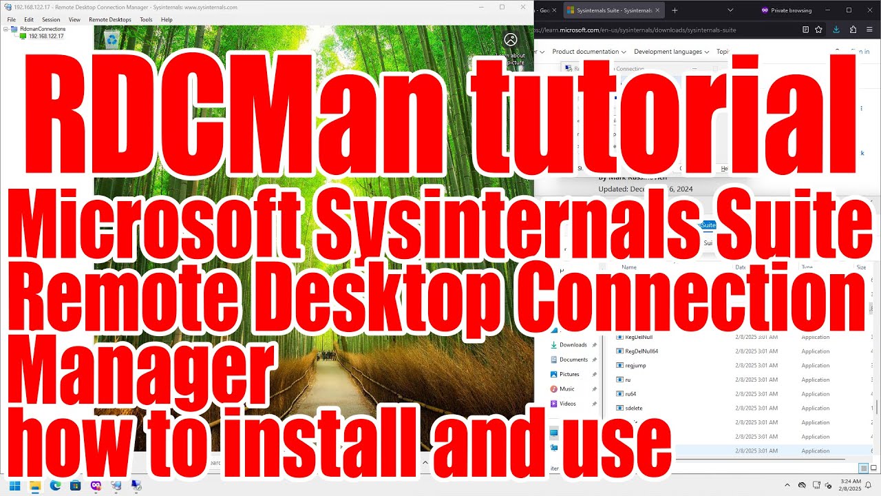 RDCMan tutorial Microsoft Sysinternals Remote Desktop Connection Manager - February 2025 - 703659e2