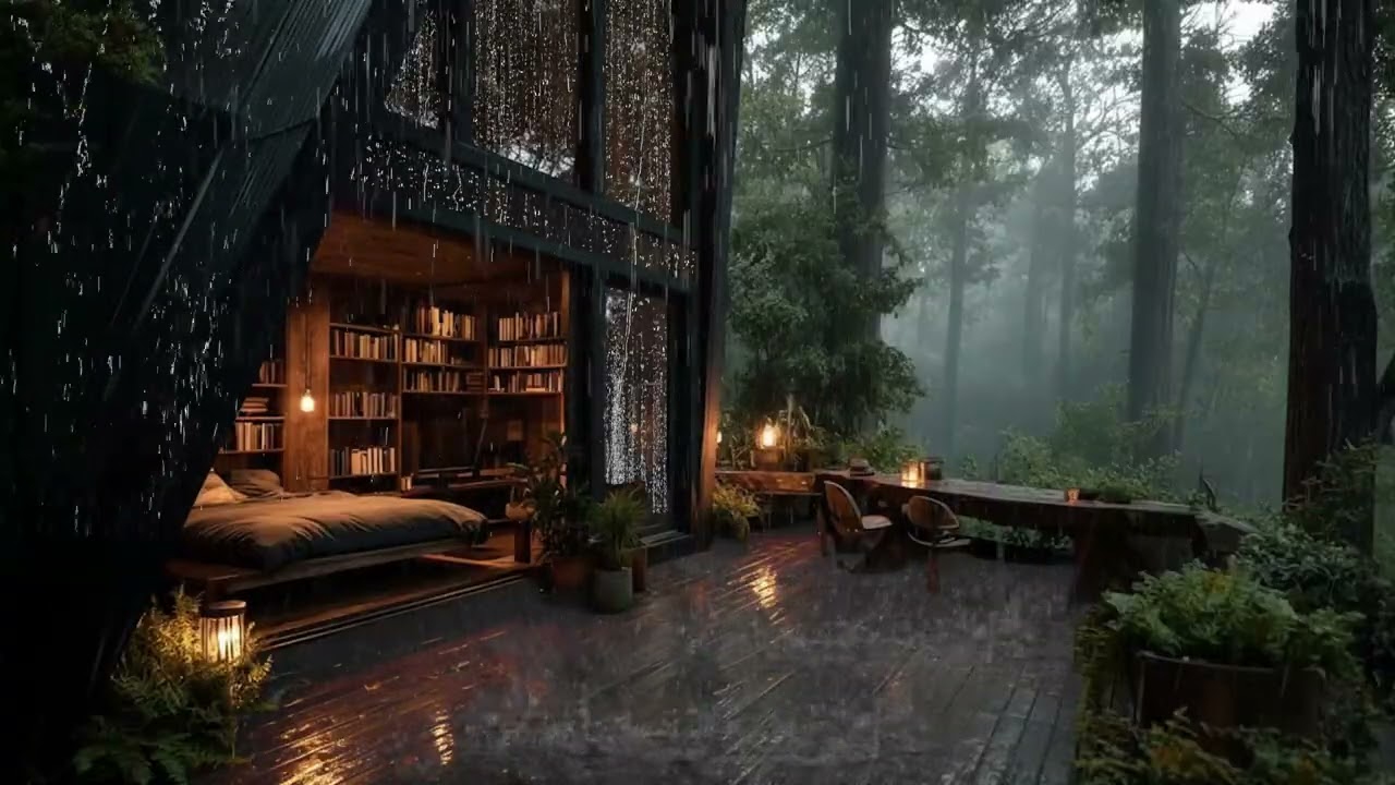 Fall Asleep to Gentle Forest Rain | Deep Relaxation, Stress Relief & Peaceful Night Rest