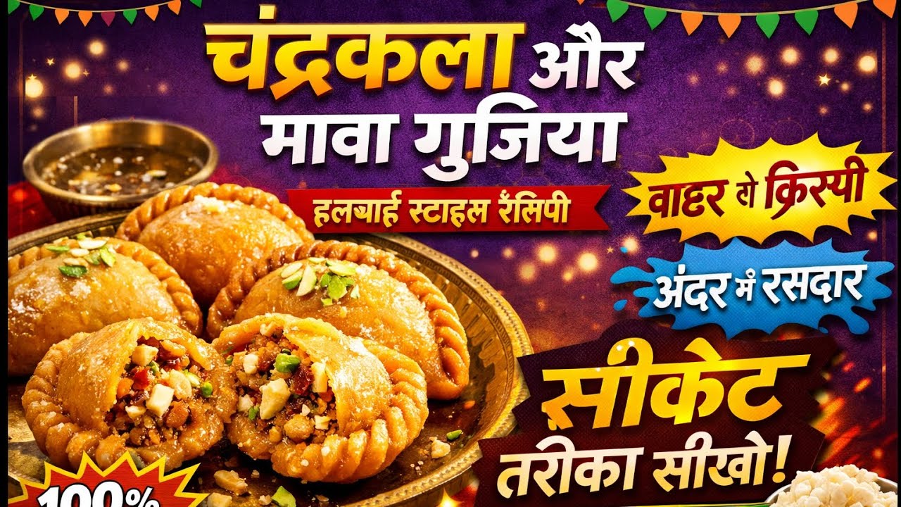 होली स्पेशल चंद्रकला & मावा गुजिया | एक बार बनाओ बार-बार बनाओ😋| Soft Juicy Chandrakala & Mawa Gujiya