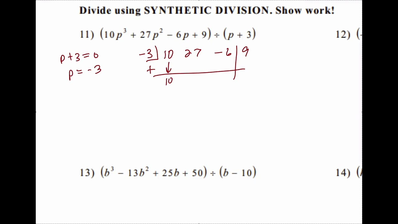 2.4B Synthetic Division of Polynomials (Algebra 3)