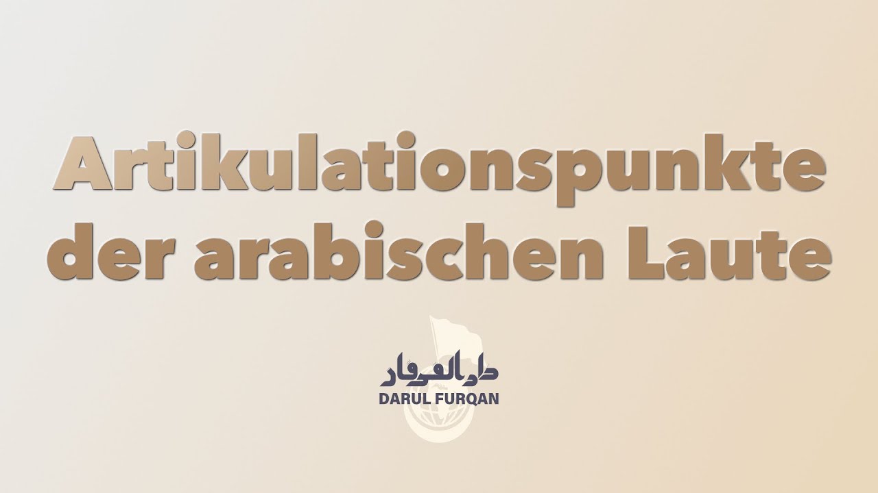 Artikulationspunkte der arabischen Laute