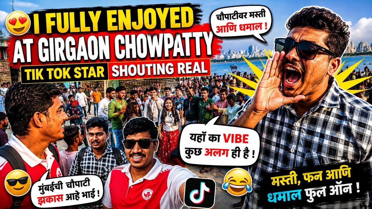  I fully enjoyed at Girgaon Chowpatty ! गिरगाव चौपाटी la tik tok स्टार भेटले 🤣!