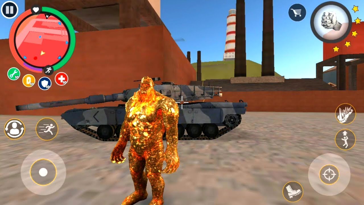 Rope Hero Vice Town | Mutant Big Fight With Four Town Robot | Rope Hero Finish To New Army Base