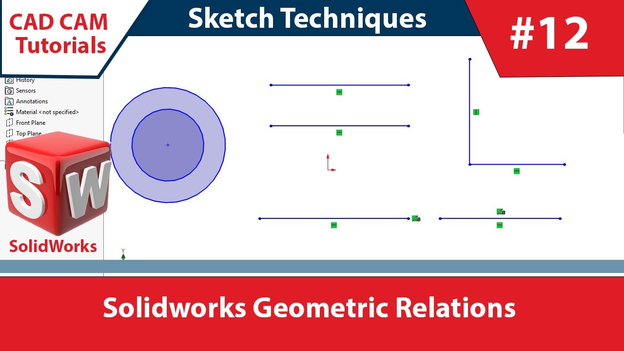 Solidworks: (английский) День 12: Геометрические соотношения #Solidworks #интерфейс #CAD #введение