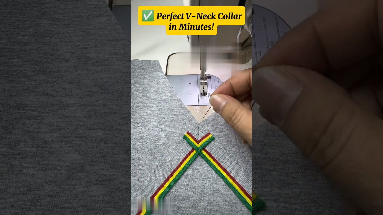 How to Stitch V Neck Collar| #vcollarneck #sewinghacks #sewing #sewingtips #diy #easytrick #shorts