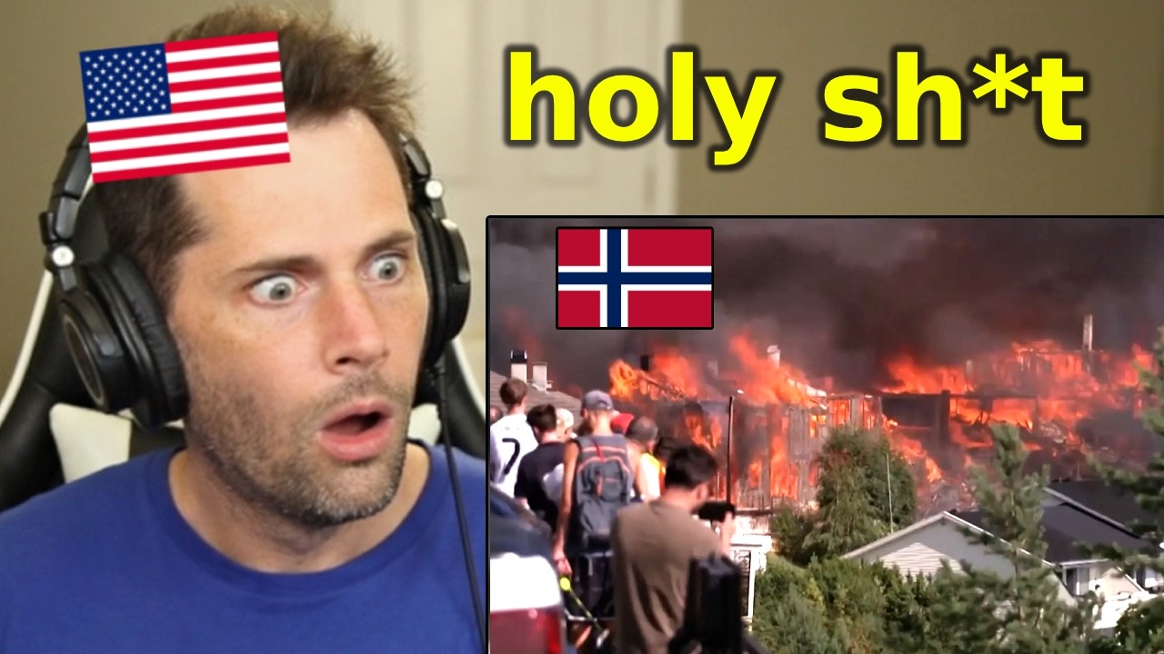 American Reacts to HUGE FIRE in Norway