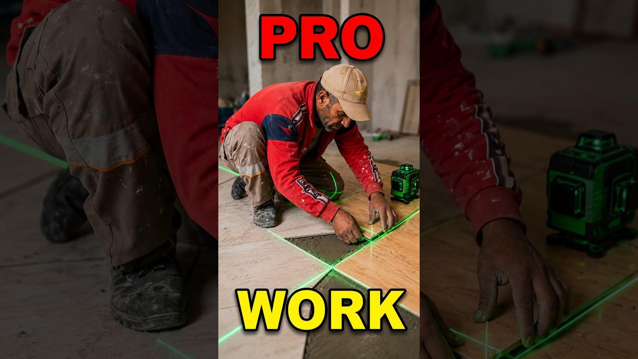 How to use a laser level to cut ceramic tiles with professional precision#shorts  #tiles #ceramic
