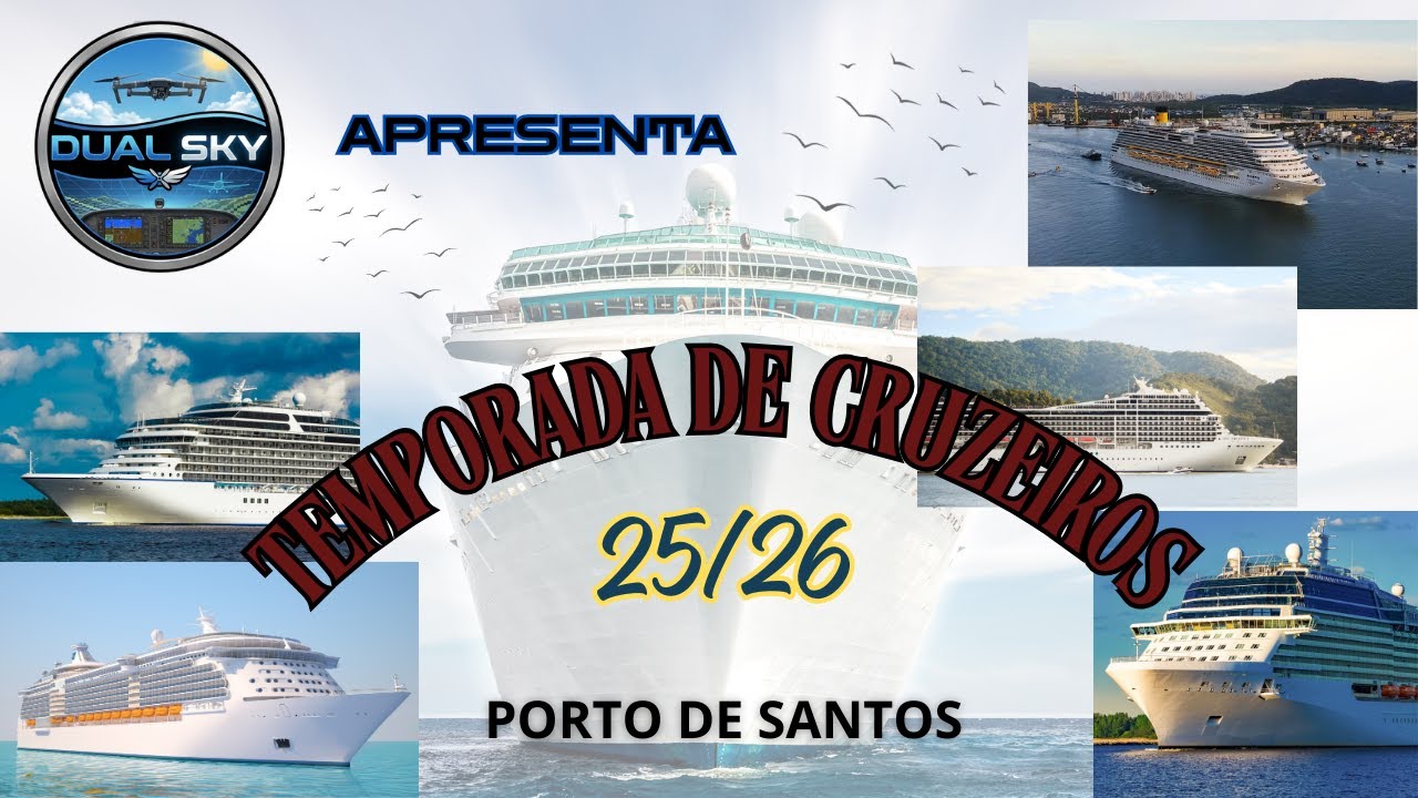 Saída dos principais navios do Porto de Santos na temporada de cruzeiros 25/26
