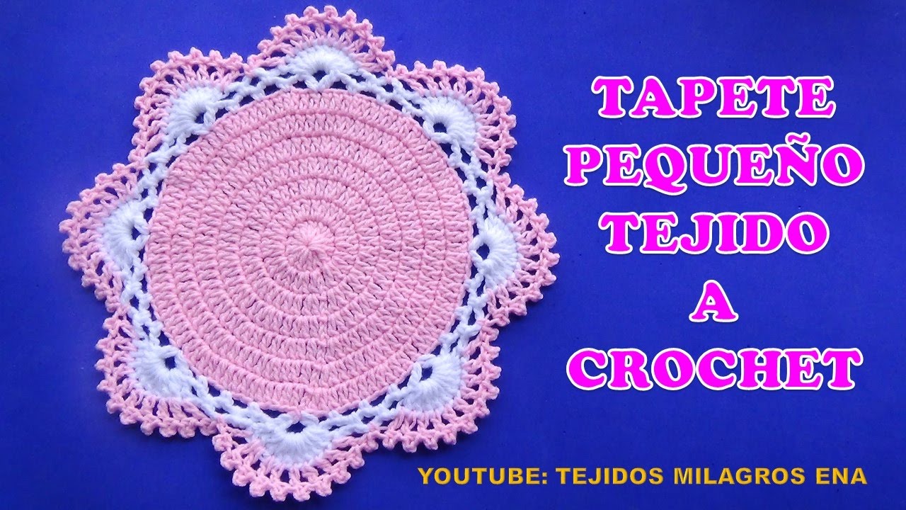 Tapete N° 3 a crochet paso a paso facil en puntos altos y pavo real - posa vasos
