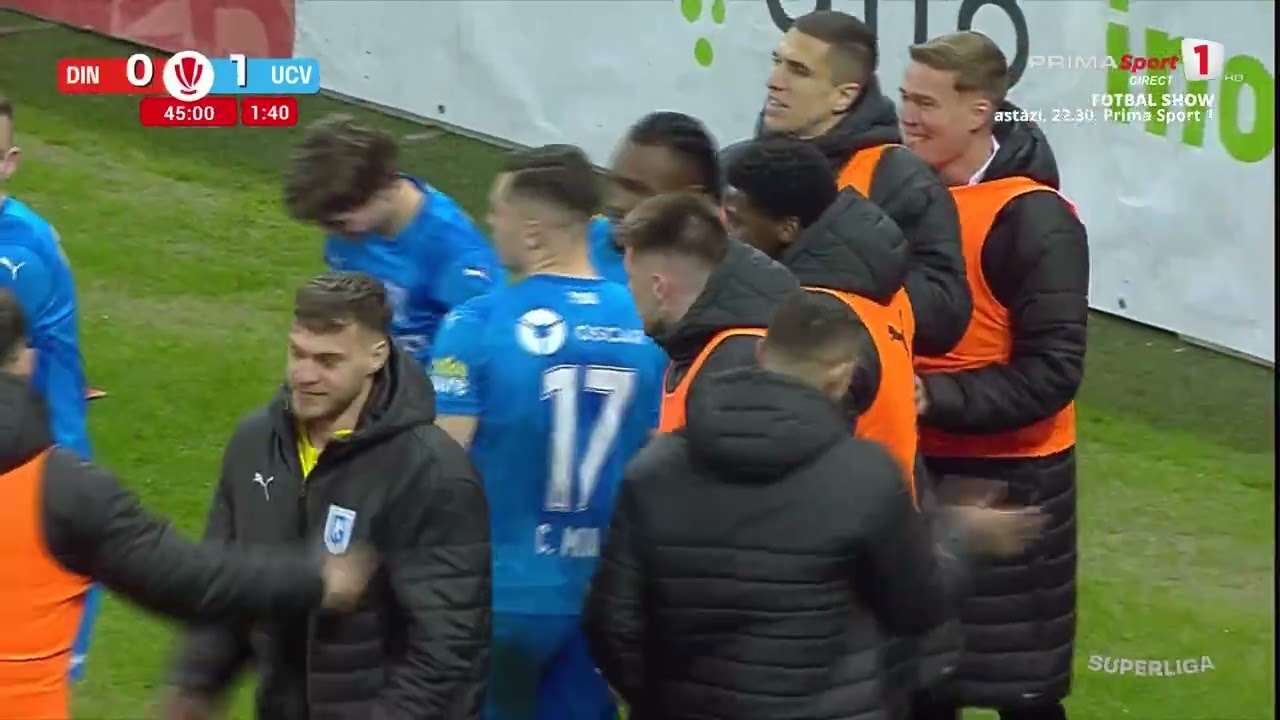 Dinamo şi Craiova, aproape de bătaie. GOOL Craiova şi eliminare Bancu. Totul în doar 8 minute