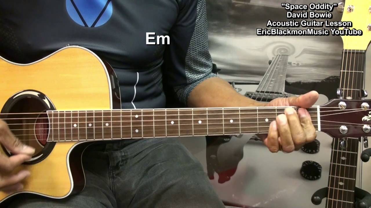 How To Play SPACE ODDITY David Bowie Tribute Acoustic Play Along Guitar Lesson @EricBlackmonGuitar