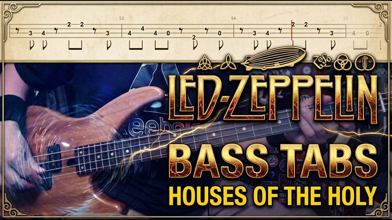 Houses Of The Holy by Led Zeppelin - Bass Cover with Tabs Play-Along