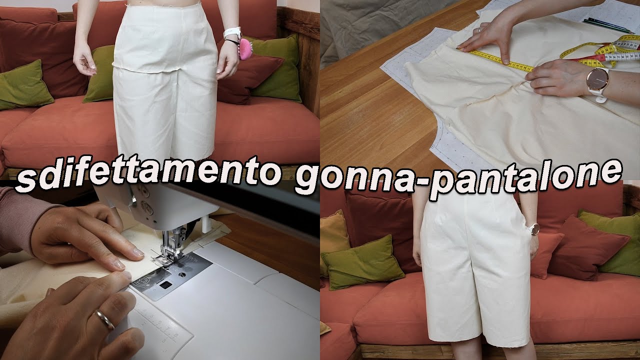 COME SDIFETTARE UNA GONNA-PANTALONE | tela di prova,fitting + correzione cartamodello |Sara Armellin
