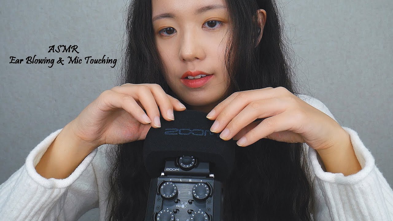 ASMR Ear Blowing & Mic Touching | Mic Scratching, Foam Mic Cover, Breathing, Zoom H6  (No Talking)