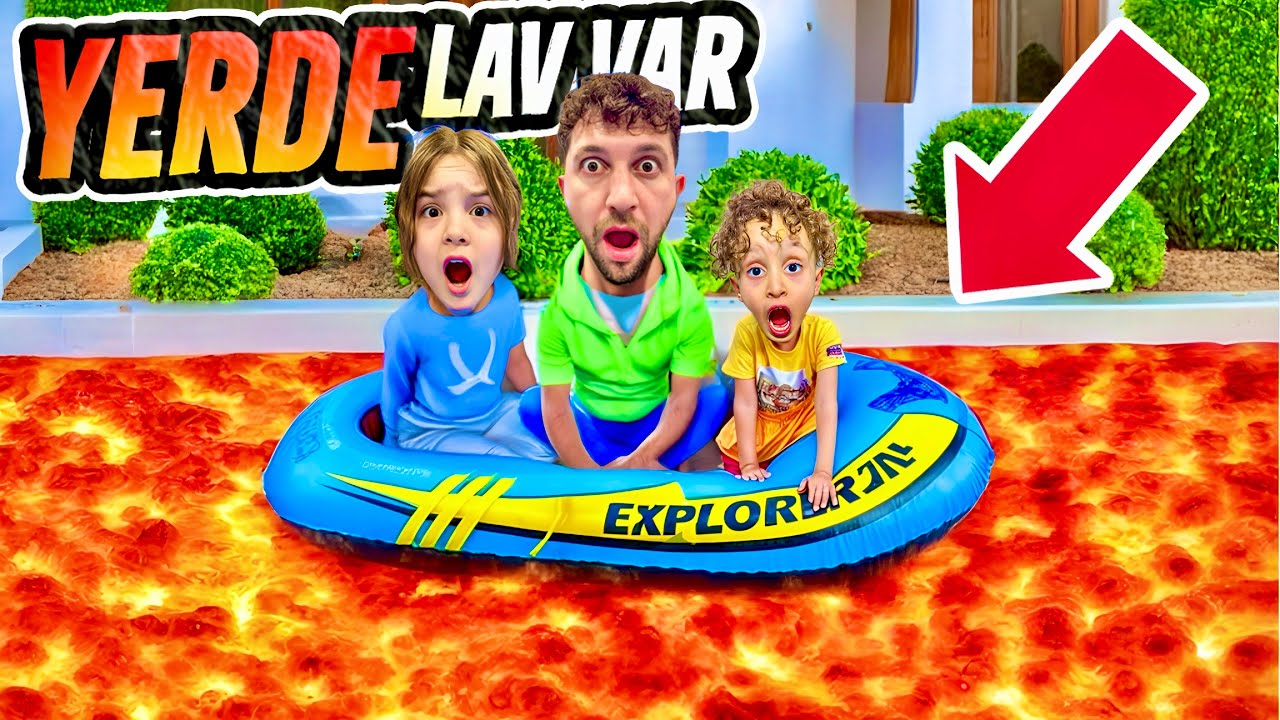 VİLLADA YERDE LAV VAR CHALLENGE !! THE FLOOR İS LAVA CHALLENGE !! KUZEY ELİF !!