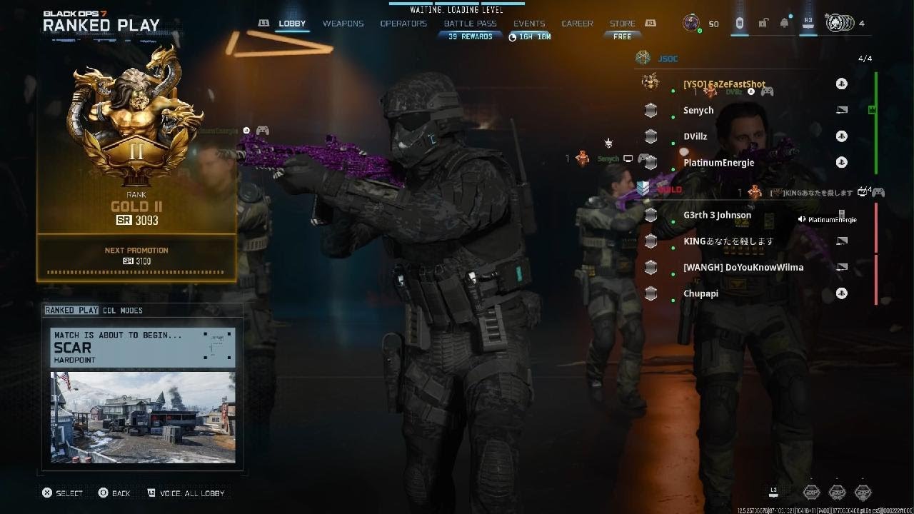 Bo7 Gold /Platnium 4 Squad Ranked Play